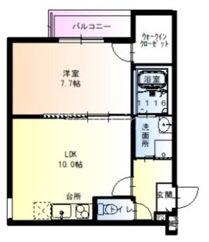 フジパレス井高野5番館(1LDK/1階)の間取り写真