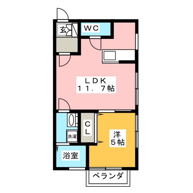 PHOENIX高宮南(1LDK/1階)の間取り写真