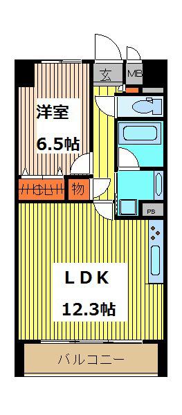 ウィズ アイビス(1LDK/9階)の間取り写真