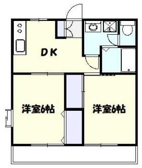 ルミエール宮崎台(2DK/1階)の間取り写真