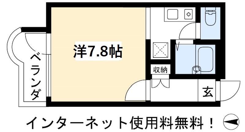 ハウスパティオ(1K/2階)の間取り写真