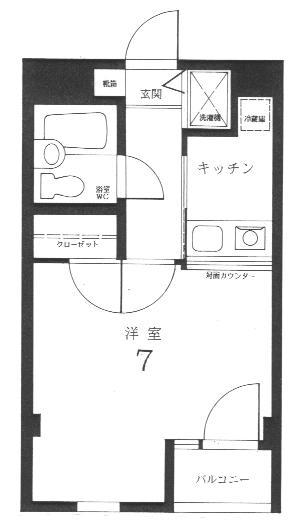 小松コーポ2(1K/3階)の間取り写真