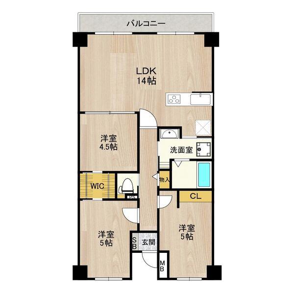 PHOENIX COURT 交野I(3LDK/5階)の間取り写真