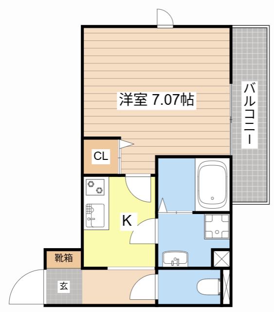 SURFINIA堅田(1K/3階)の間取り写真