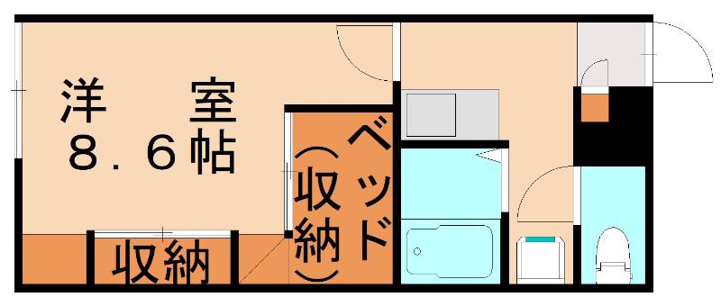 レオパレスユリハウス都府楼南(1K/2階)の間取り写真