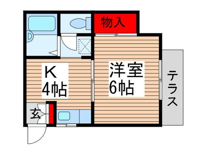 東武野田線 初石駅 徒歩11分 2階建 築35年(1K/1階)の間取り写真