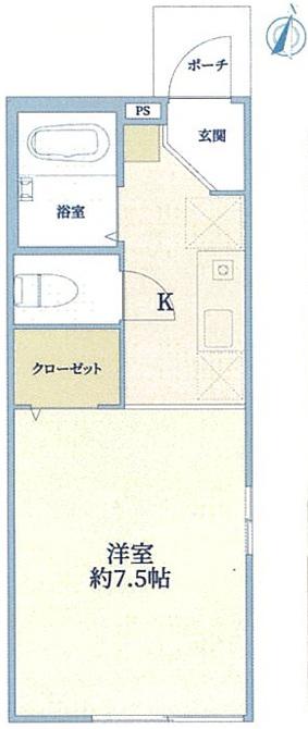 メゾン柏木(1K/1階)の間取り写真