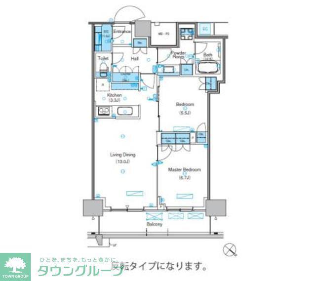 パークアクシス豊洲キャナル(2LDK/15階)の間取り写真