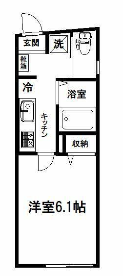 レガシア西新井本町(1K/1階)の間取り写真