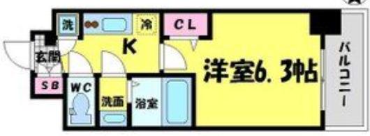 エスリード京橋グランツ(1K/5階)の間取り写真