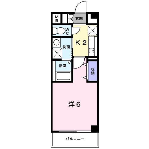 ルペール(1K/1階)の間取り写真