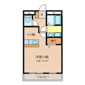 クライムドア(ワンルーム/2階)の間取り写真