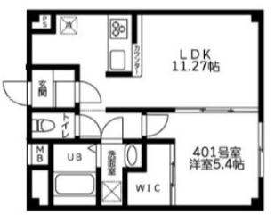 ウィズリー押上(1LDK/4階)の間取り写真