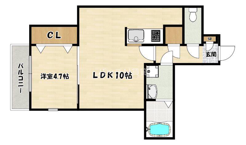 MAISON CLASSE 日赤通(1LDK/2階)の間取り写真