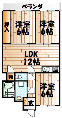 クロノス霧ヶ丘(3LDK/3階)の間取り写真