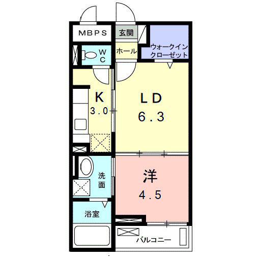 エスペランザ(1LDK/1階)の間取り写真