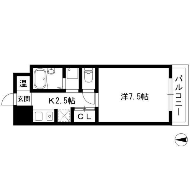 アドミール栄生(1K/5階)の間取り写真