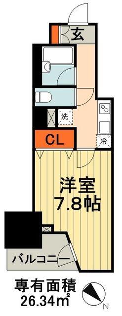 PARKAXIS千葉(1K/4階)の間取り写真