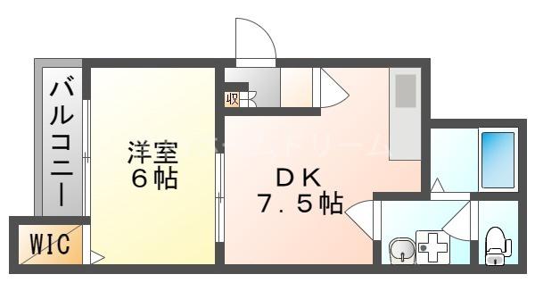 アレグリア寿公園東(1DK/1階)の間取り写真