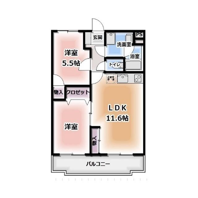 カーサ・グランデ(2LDK/1階)の間取り写真