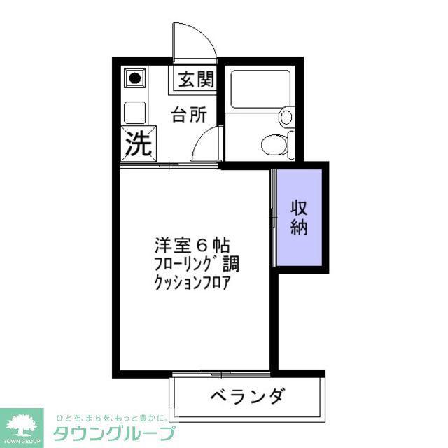 たかはらハイム(1K/2階)の間取り写真