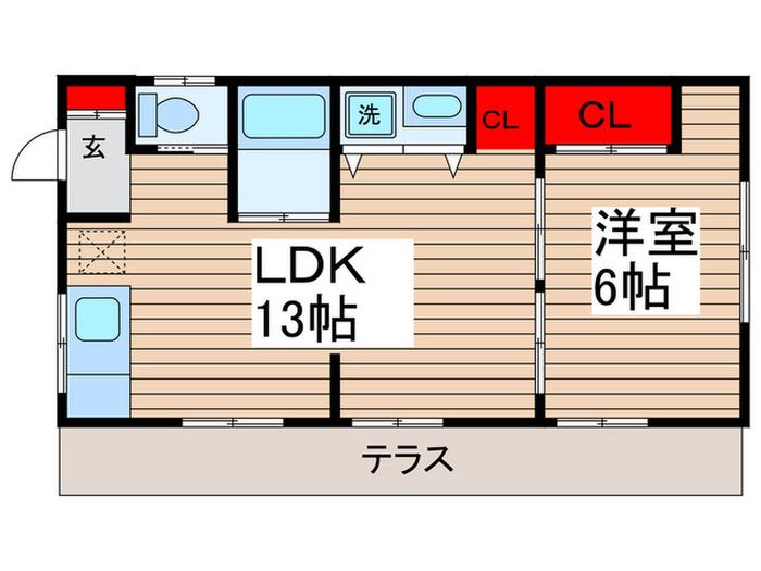 リプロハウス柏市中原アパート1(1LDK/1階)の間取り写真