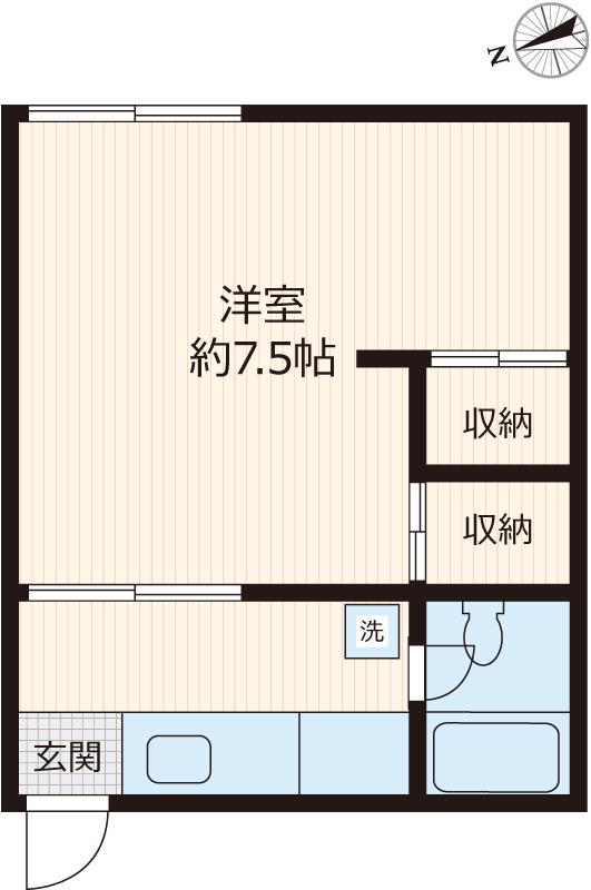 テラスフジ(1K/2階)の間取り写真