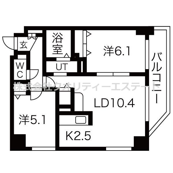ミラベルパーク宮の森(2LDK/4階)の間取り写真