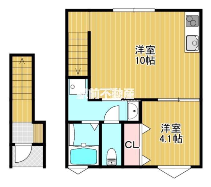 SUNS 荒尾(1LDK/2階)の間取り写真