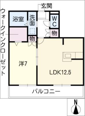 Mメゾン清須(1LDK/2階)の間取り写真