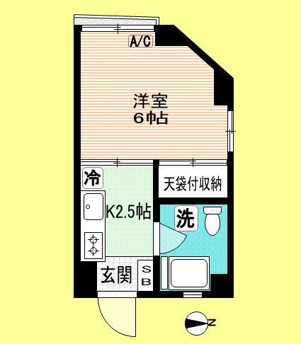 ロジュモン富貴(1K/3階)の間取り写真