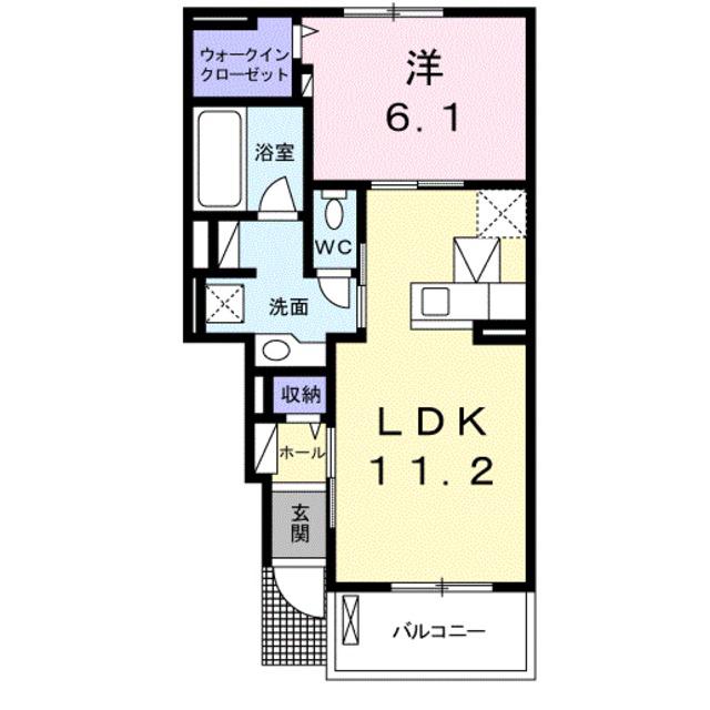ミロワール(1LDK/1階)の間取り写真