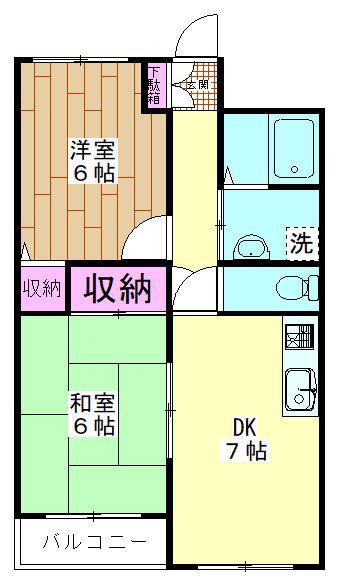 パークヒル舎人(2DK/6階)の間取り写真