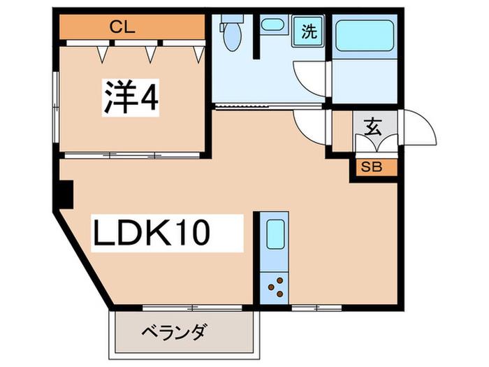 プレシピスアベ(1LDK/4階)の間取り写真