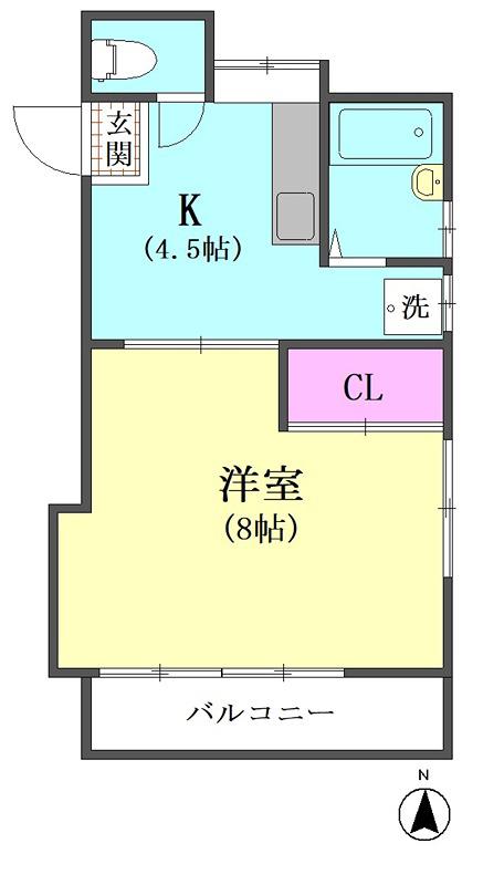 ハイム大森(1K/2階)の間取り写真