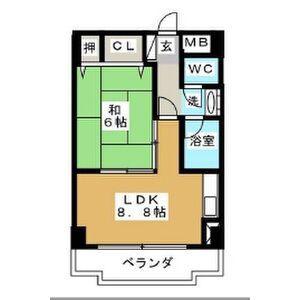 ハイム旭丘(1LDK/5階)の間取り写真