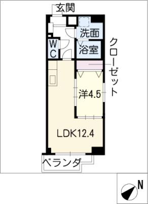 ルーエ千種(1LDK/10階)の間取り写真