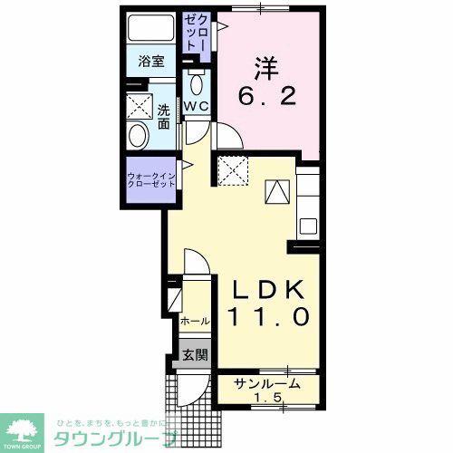 パーチェム(1LDK/1階)の間取り写真