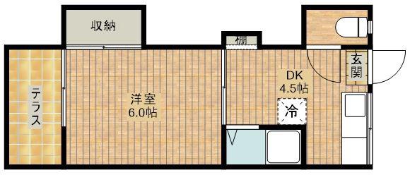 第8ちどり荘(1DK/2階)の間取り写真