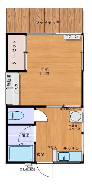 小田急線 狛江駅 徒歩10分 2階建 築53年(1DK/1階)の間取り写真