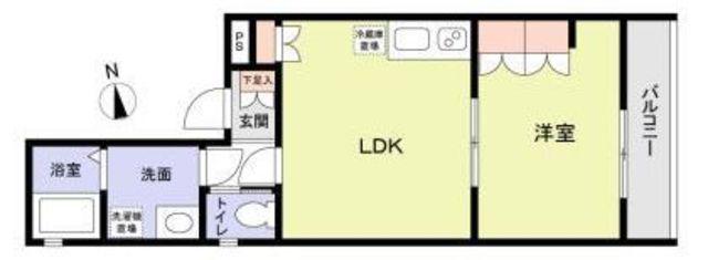 LYCORIS西小山(1LDK/2階)の間取り写真