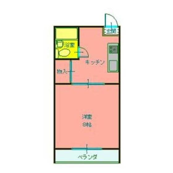コーポ小西6(1DK/1階)の間取り写真