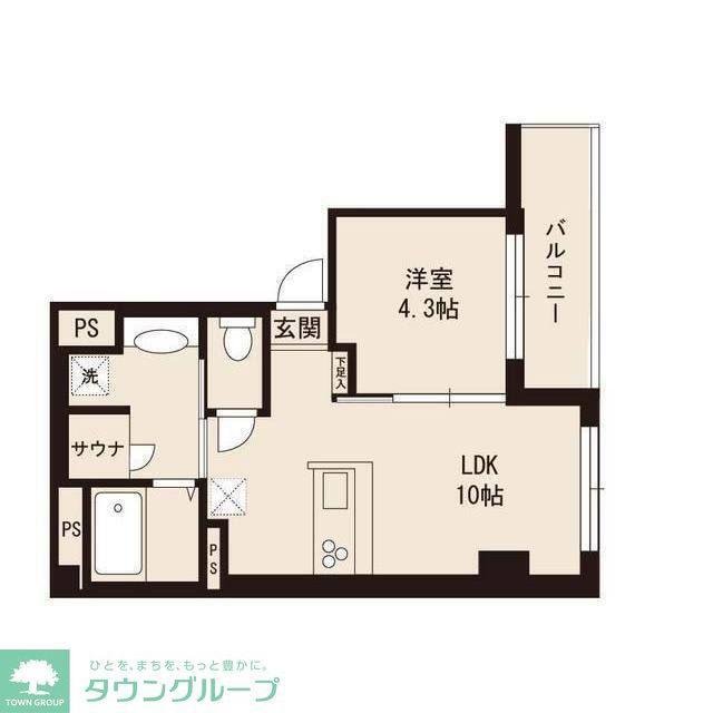 BCASA金町イースト(1LDK/4階)の間取り写真