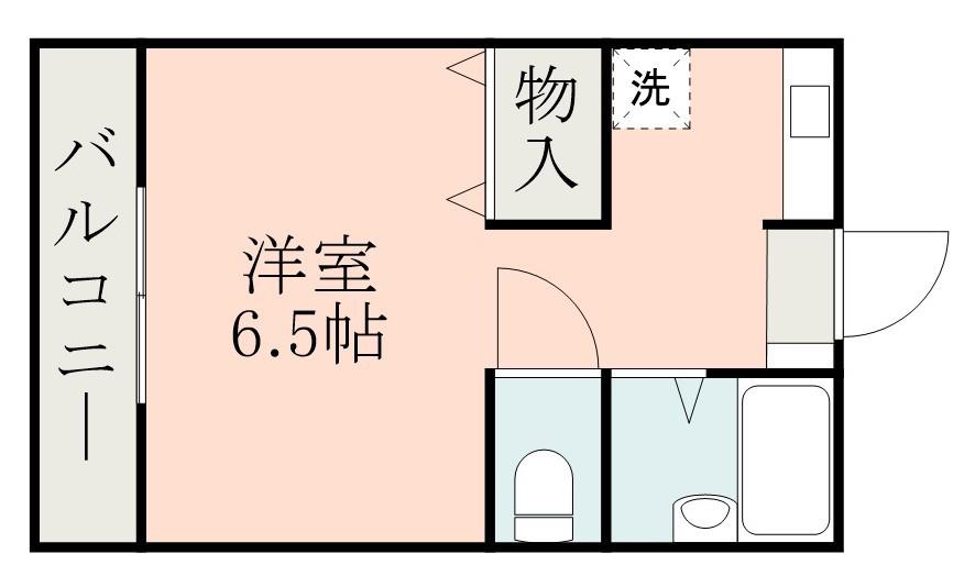 サンハイツ坂之上(ワンルーム/1階)の間取り写真