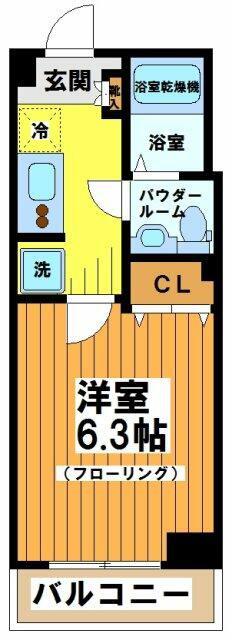 代々木パークハイム(1K/1階)の間取り写真