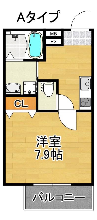 フジパレス住吉遠里小野II番館(1K/2階)の間取り写真