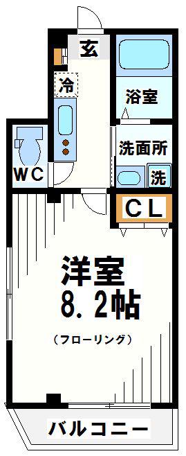 ホクレア・ラ二三上(1K/2階)の間取り写真