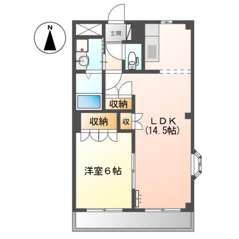 A.グランディール(1LDK/2階)の間取り写真
