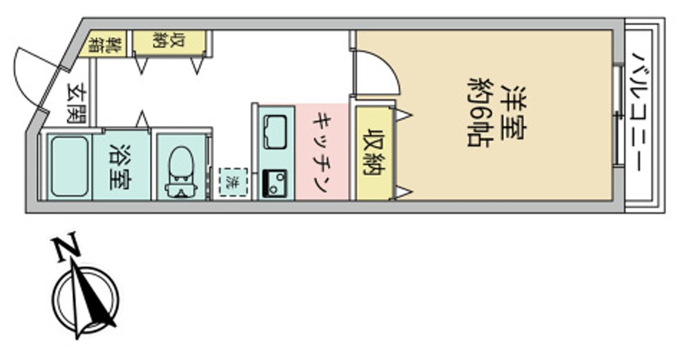 LALIBERTE牛田不動院前(1DK/2階)の間取り写真