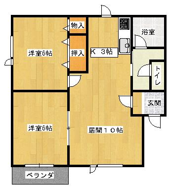 レジデンス住吉(2LDK/2階)の間取り写真
